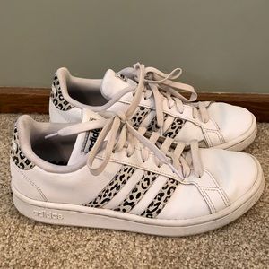 Women’s leopard Adidas cloud foam sneakers